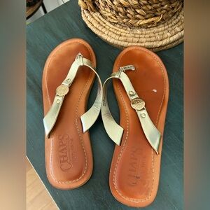 Chaps Sandals women gold shimmer color 9